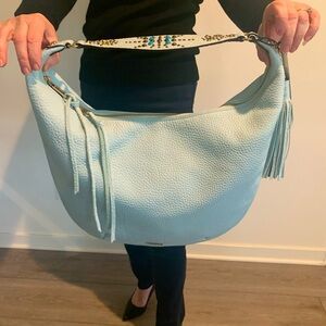 Rebecca Minkoff authentic leather large hobo Bailey in light turq studded should